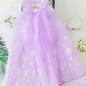 Elegant Purple Kids Dress with Snowflake Design